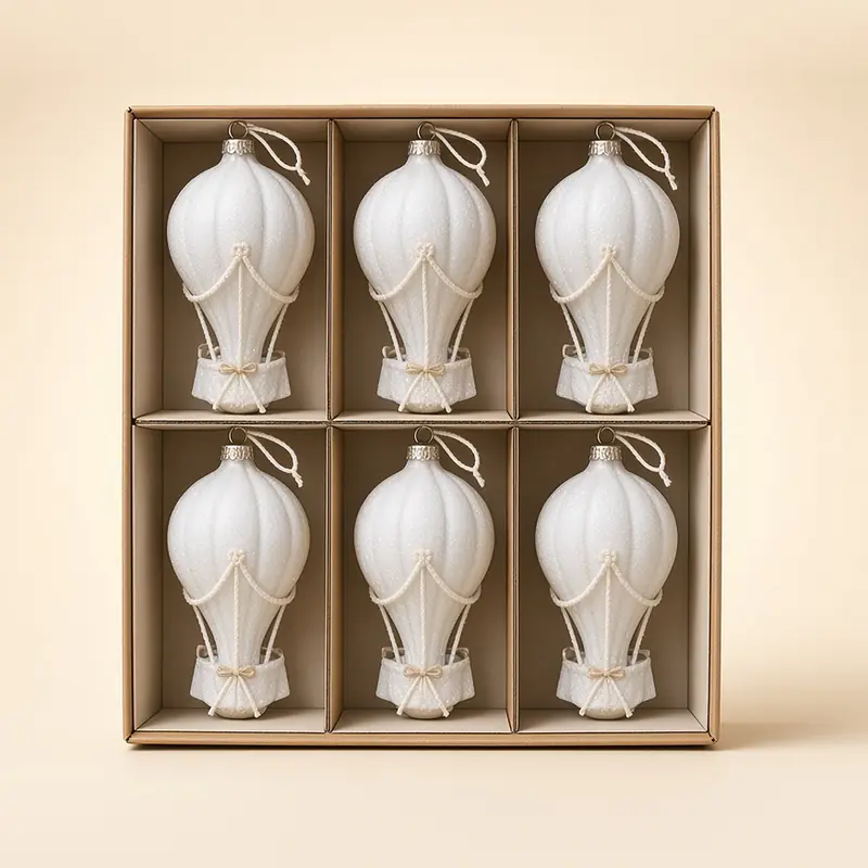Globos aerostáticos de los valores de 8 cm (6 piezas) — color blanco