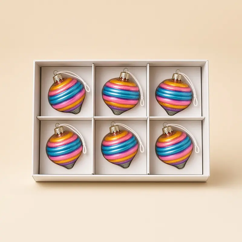 Trompos de cristal de 10 cm, multicolor (6 piezas)