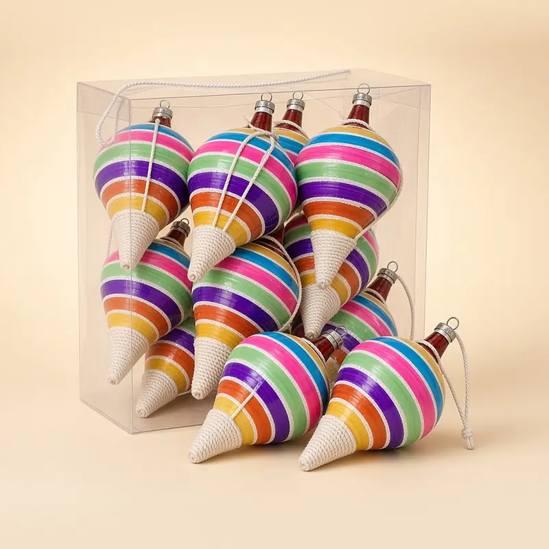 Trompos de cristal de 12 cm (12 piezas)