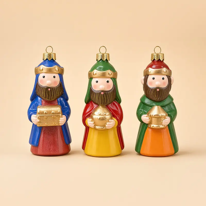Reyes Magos de vidrio (adorno)