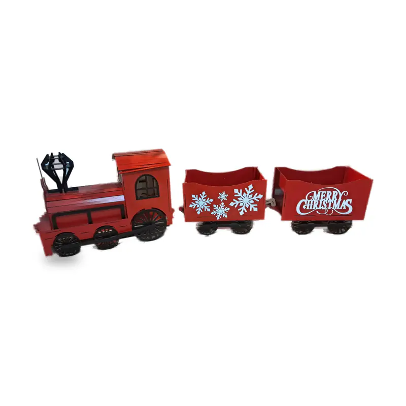 Tren de madera navideño