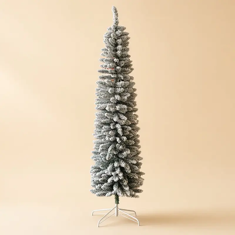 Árbol nevado modelo lápiz — altura 190 cm