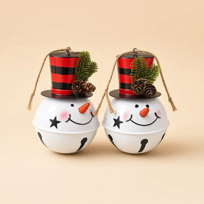 Cascabel de metal muñeco de nieve de 13 cm